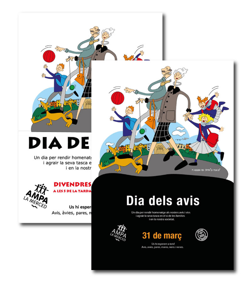 Cartell dia dels avis, dibuix de Montse Noguera